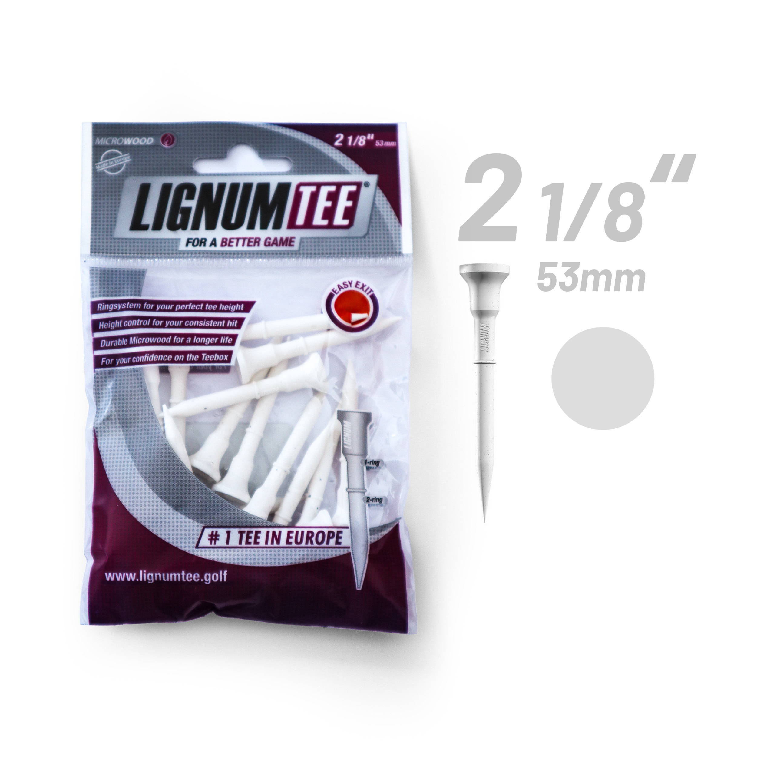 16 Lignum Golf Tees 53mm weiss, neu bei AS Lakeballs günstig kaufen