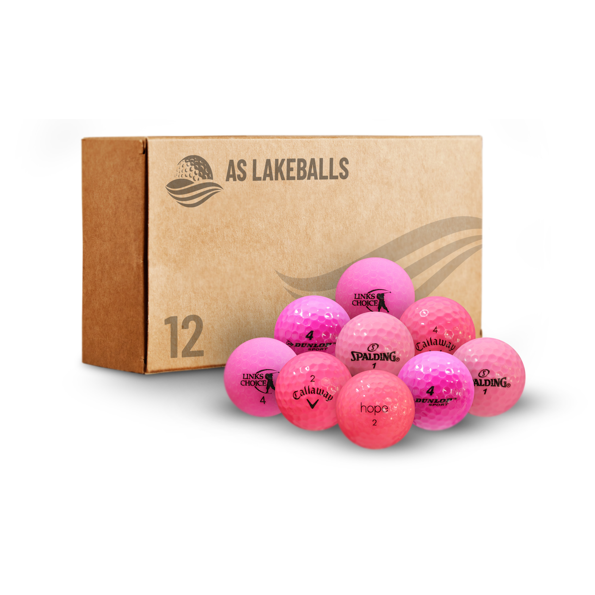 12 Stück Mixbälle pink/rosa AA-AAA Lakeballs bei AS Lakeballs günstig kaufen