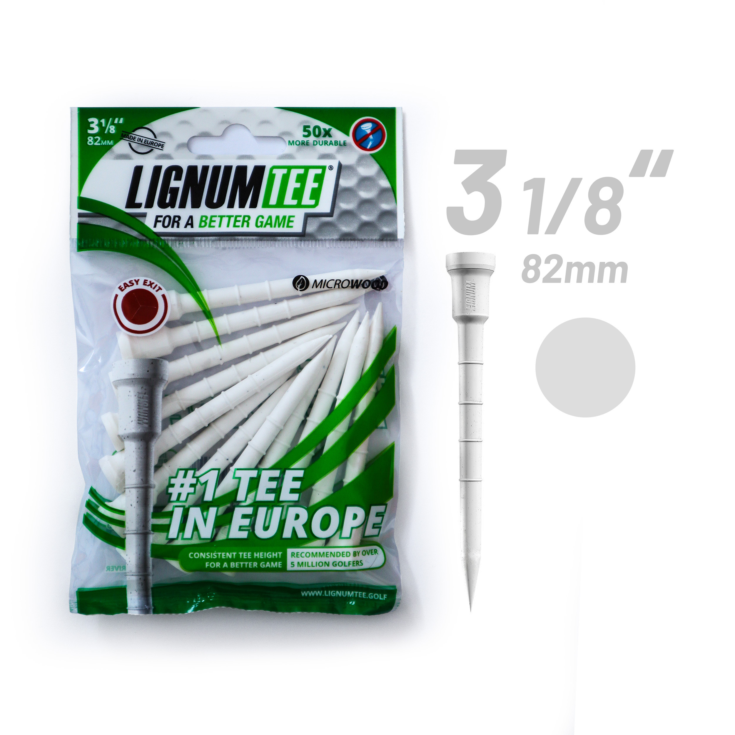 12 Lignum Golf Tees 82mm weiss, neu bei AS Lakeballs günstig kaufen