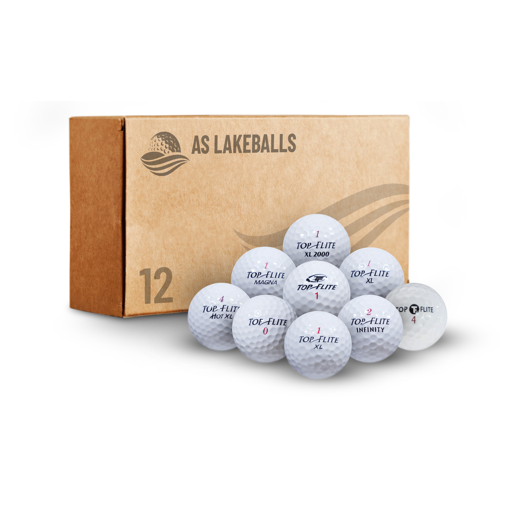 12 Stück Top Flite Mix AA-AAA Lakeballs bei AS Lakeballs günstig kaufen