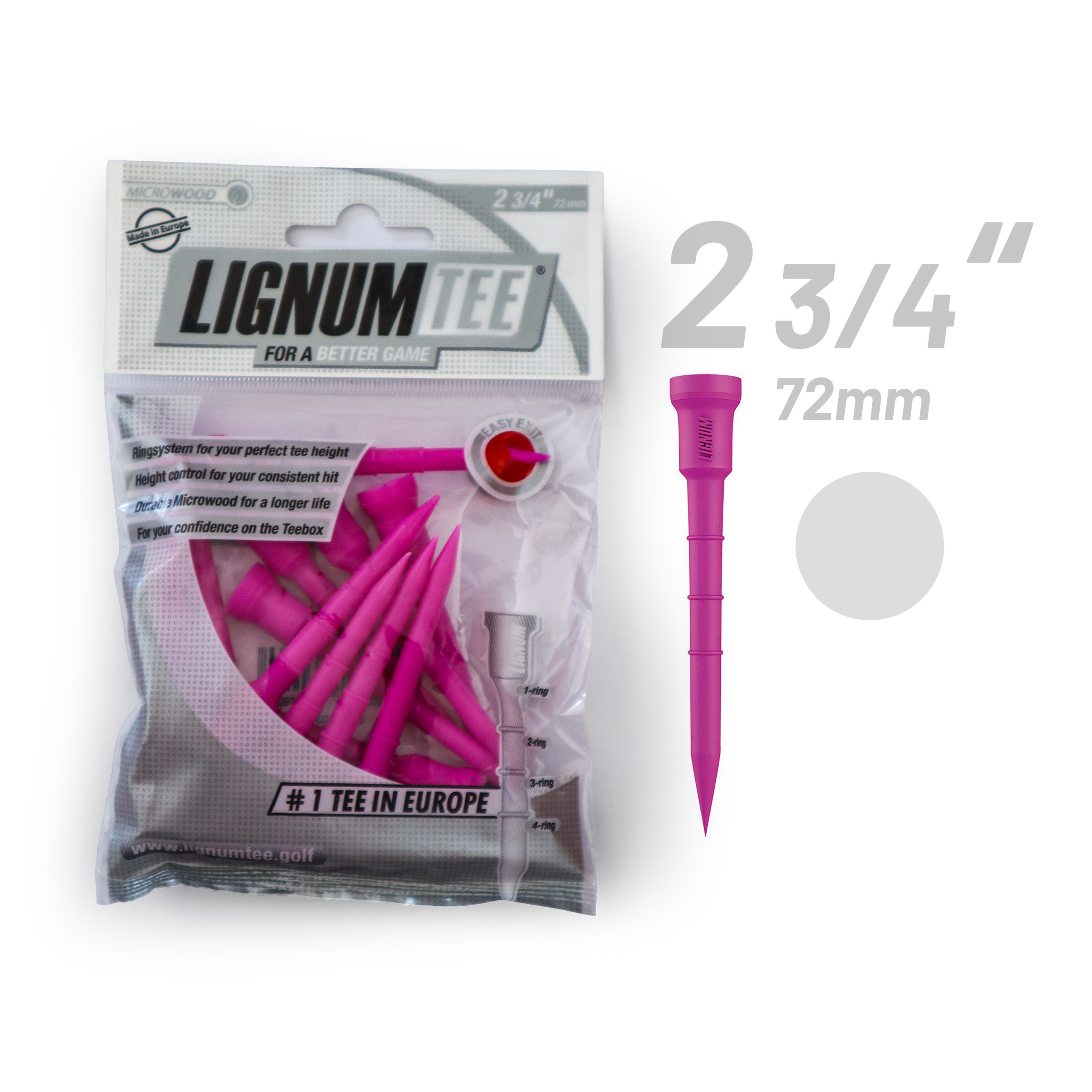 12 Lignum Golf Tees 72mm pink, neu bei AS Lakeballs günstig kaufen