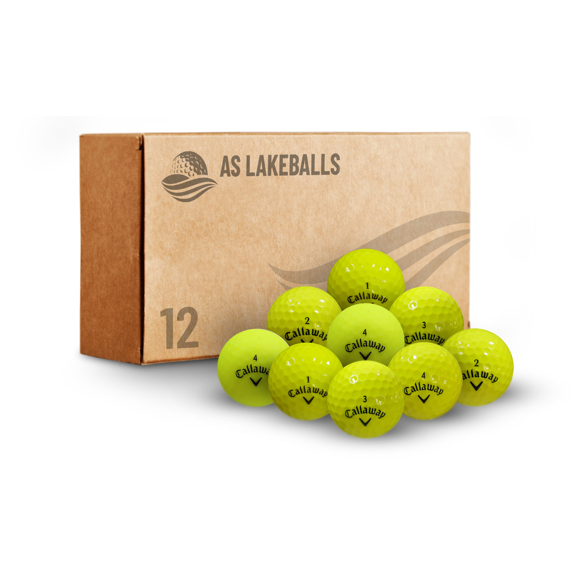 12 Stück Callaway mix Premium Gelb AA-AAA Lakeballs bei AS Lakeballs günstig kaufen