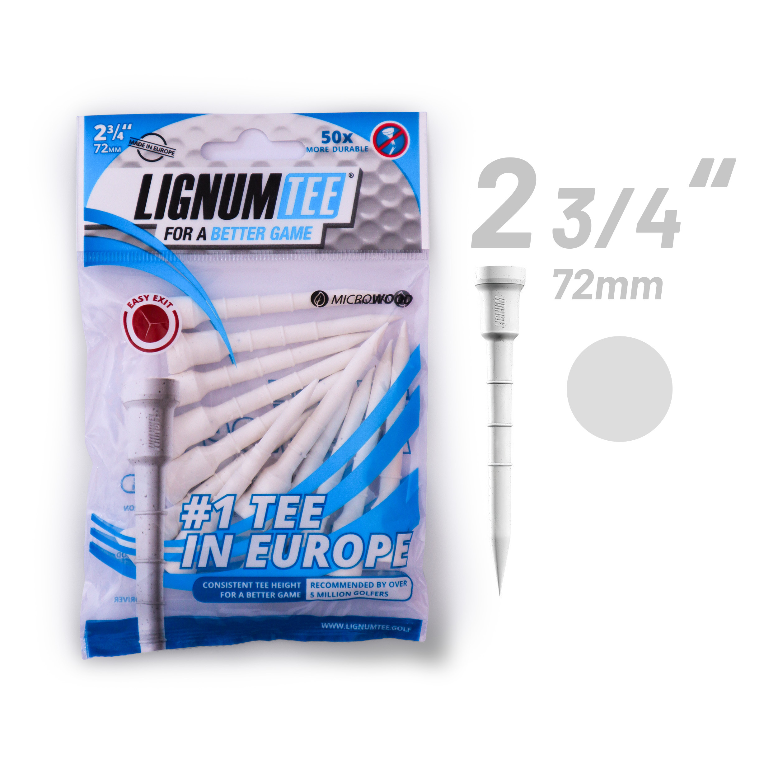 12 Lignum Golf Tees 72mm weiss, neu bei AS Lakeballs günstig kaufen